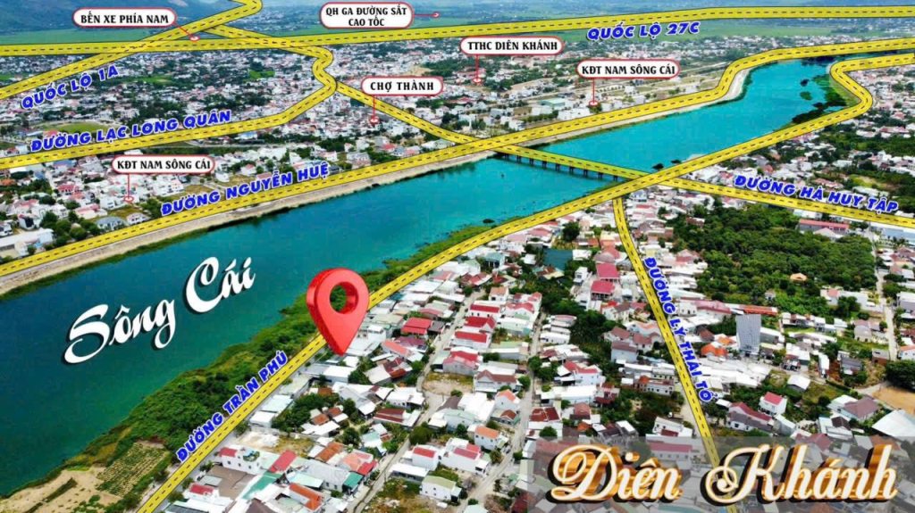 Bán đất mặt tiền Trần Phú 24m – Diên Khánh, Khánh Hòa – full thổ cư, giá tốt 4,3 tỷ